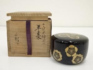 正樹造　内銀溜こぼれ梅蒔絵平棗（共箱）